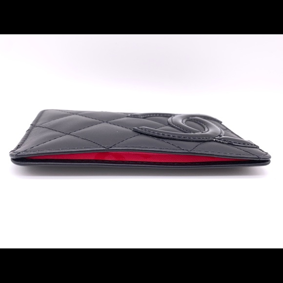 SOLD! CHANEL Black Lambskin Cambon Cardholder - Picture 5 of 8